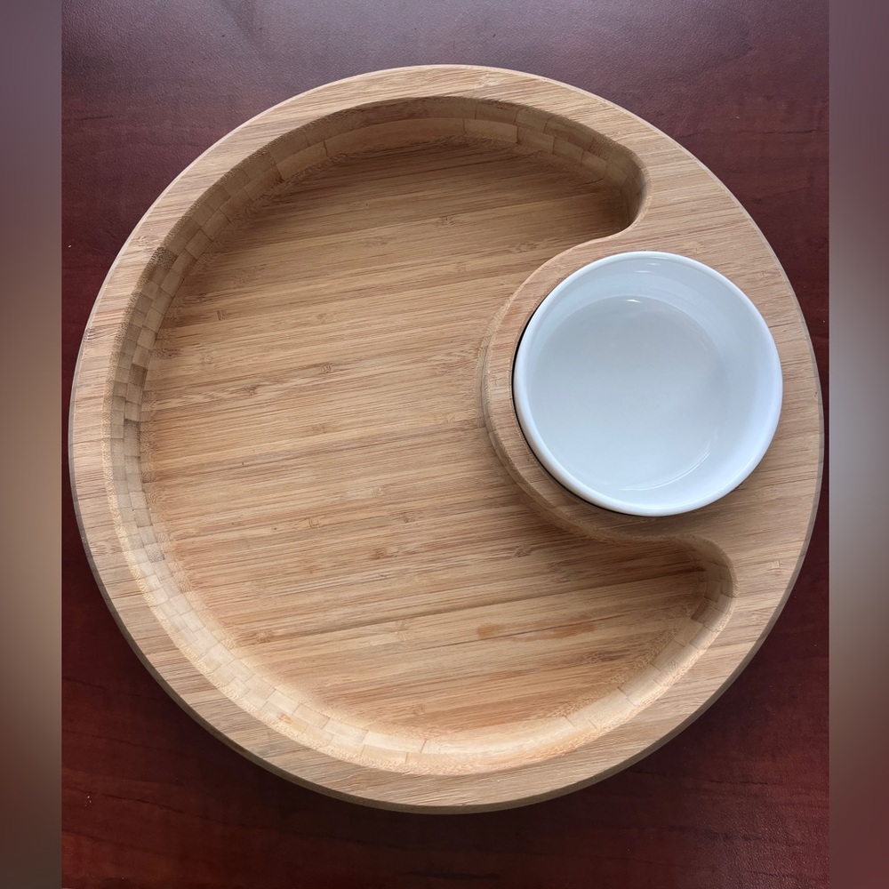 Bamboo Chip and Dip Serving Tray